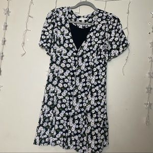 Cute Daisy Spring Summer Button Up Mini Dress
